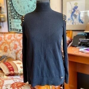 Michael Kors Cutout Shoulder Rhinestone Sweater!